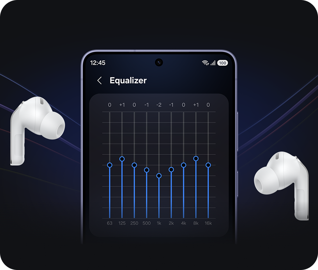 A view of equalizer and buds