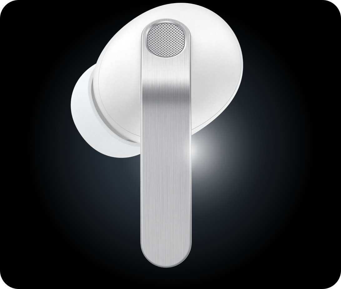 A close view of earbuds